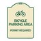 Signmission Bicycle Parking Area Permit Required W/ Graphic Heavy-Gauge Aluminum Sign, 24" x 18", TG-1824-24324 A-DES-TG-1824-24324 - alternate 1